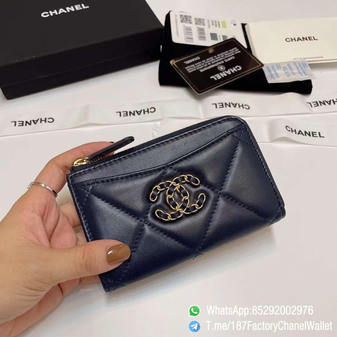 187 Factory Chanel Wallet 19 Zipped Card Holder Abysse Blue Gold Tone Ruthenium Finish Metal 01 187 Factory Chanel Wallet 19 Zipped Card Holder Abysse Blue Gold Tone Ruthenium Finish Metal 01
