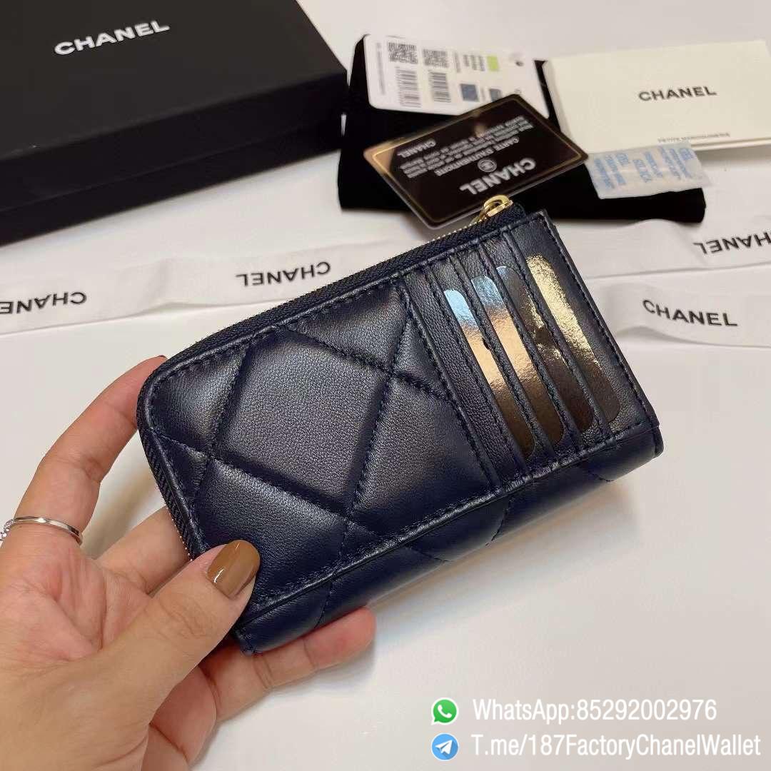 187 Factory Chanel Wallet 19 Zipped Card Holder Abysse Blue Gold Tone Ruthenium Finish Metal 04 187 Factory Chanel Wallet 19 Zipped Card Holder Abysse Blue Gold Tone Ruthenium Finish Metal 04