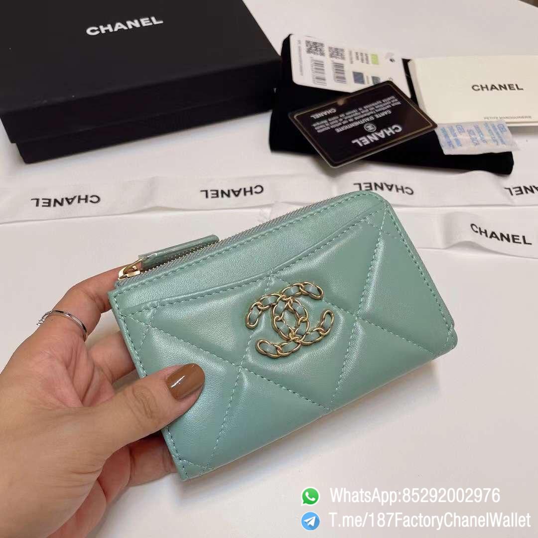 187 Factory Chanel Wallet 19 Zipped Card Holder Aqua Gold Tone Ruthenium Finish Metal 01 187 Factory Chanel Wallet 19 Zipped Card Holder Aqua Gold Tone Ruthenium Finish Metal 01