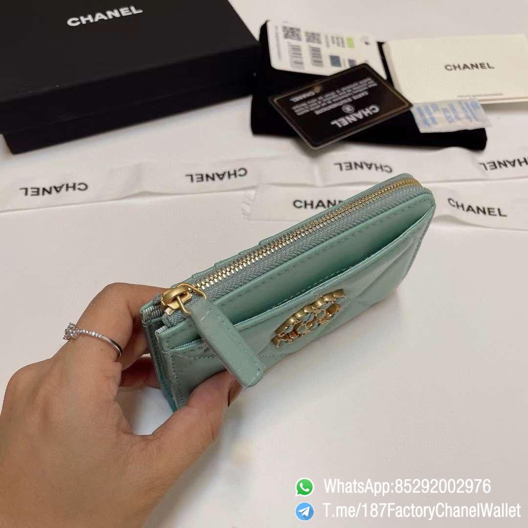 187 Factory Chanel Wallet 19 Zipped Card Holder Aqua Gold Tone Ruthenium Finish Metal 06 187 Factory Chanel Wallet 19 Zipped Card Holder Aqua Gold Tone Ruthenium Finish Metal 06