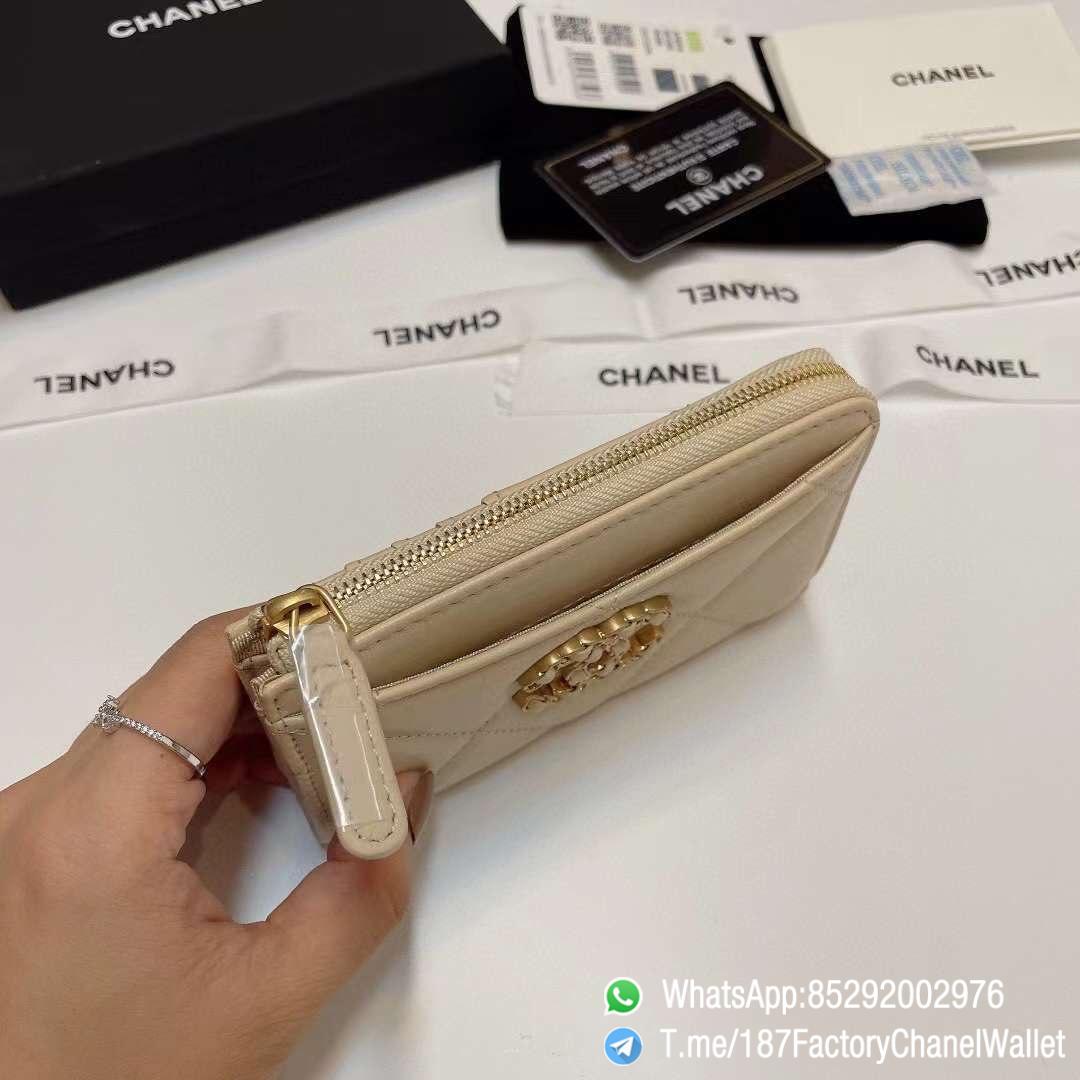 187 Factory Chanel Wallet 19 Zipped Card Holder Beige Gold Tone Ruthenium Finish Metal 05 187 Factory Chanel Wallet 19 Zipped Card Holder Beige Gold Tone Ruthenium Finish Metal 05