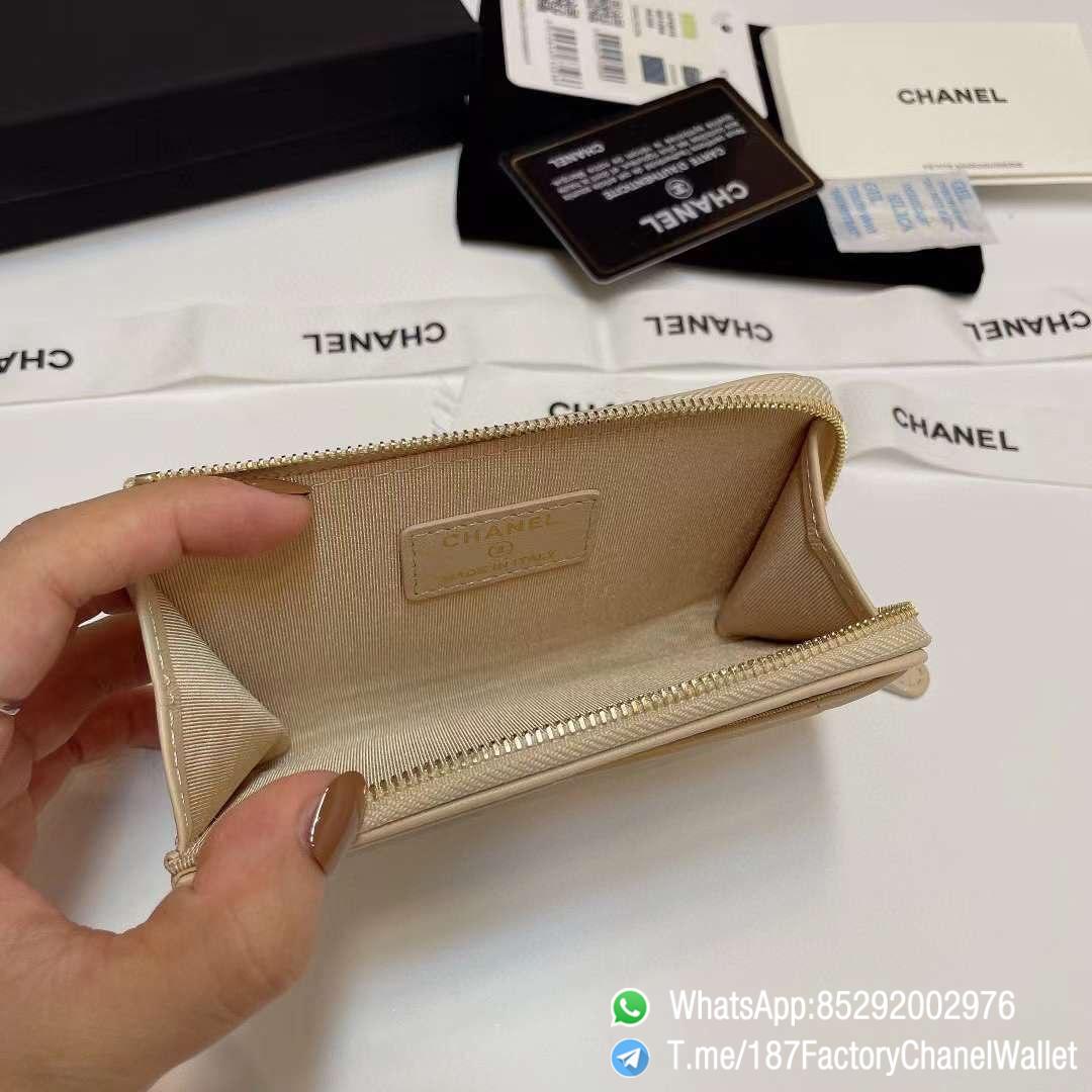 187 Factory Chanel Wallet 19 Zipped Card Holder Beige Gold Tone Ruthenium Finish Metal 07 187 Factory Chanel Wallet 19 Zipped Card Holder Beige Gold Tone Ruthenium Finish Metal 07