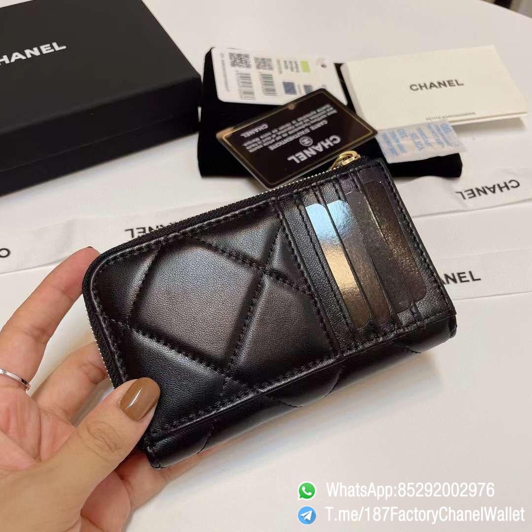187 Factory Chanel Wallet 19 Zipped Card Holder Black Gold Tone Ruthenium Finish Metal 03 187 Factory Chanel Wallet 19 Zipped Card Holder Black Gold Tone Ruthenium Finish Metal 03