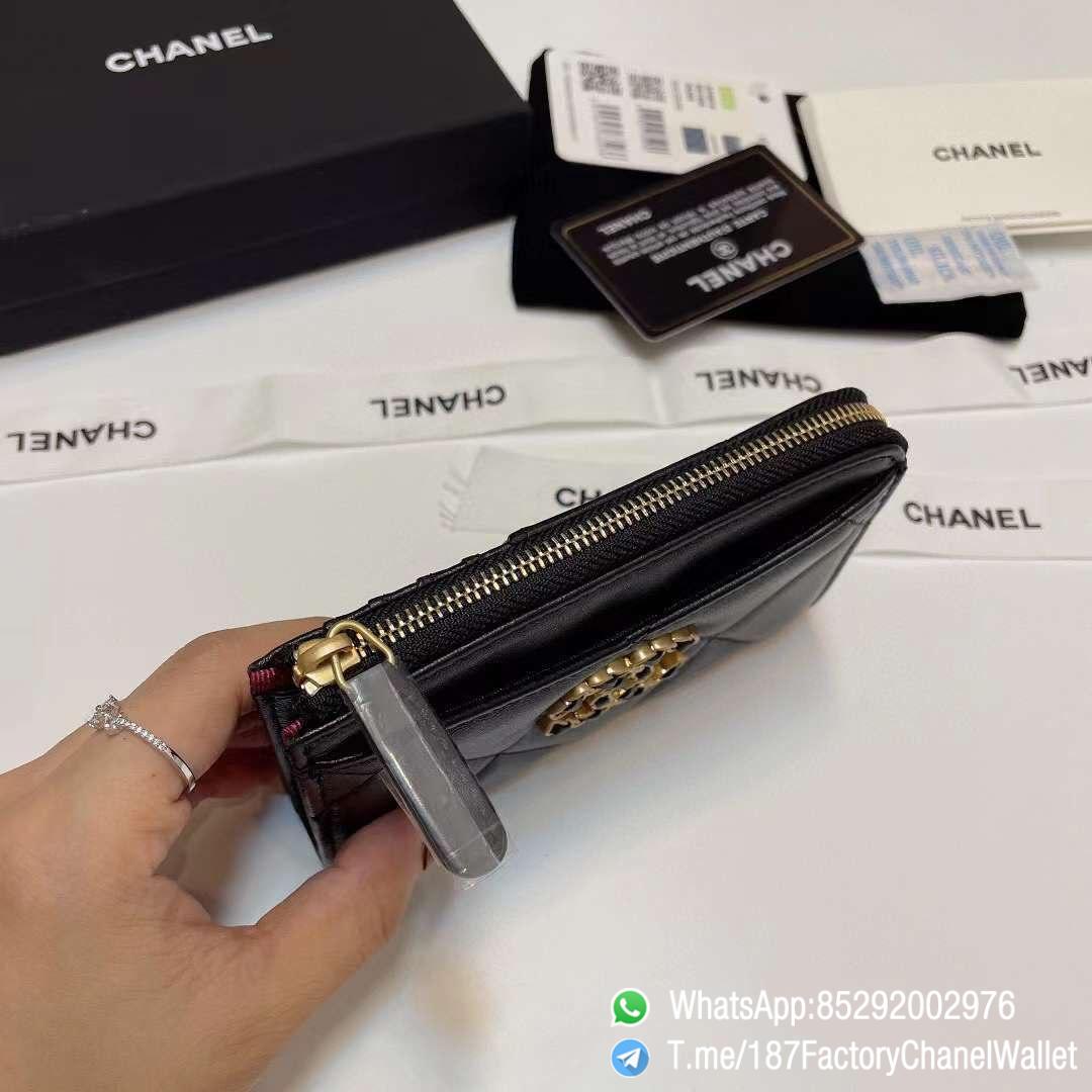 187 Factory Chanel Wallet 19 Zipped Card Holder Black Gold Tone Ruthenium Finish Metal 05 187 Factory Chanel Wallet 19 Zipped Card Holder Black Gold Tone Ruthenium Finish Metal 05