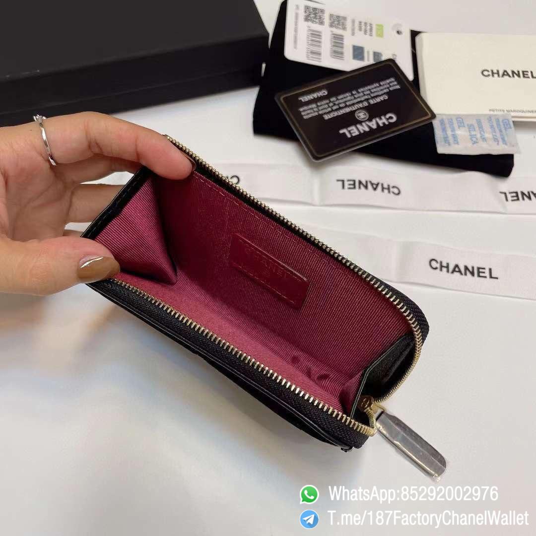 187 Factory Chanel Wallet 19 Zipped Card Holder Black Gold Tone Ruthenium Finish Metal 08 187 Factory Chanel Wallet 19 Zipped Card Holder Black Gold Tone Ruthenium Finish Metal 08