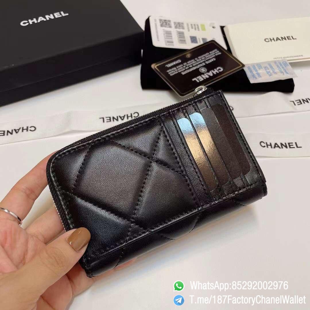 187 Factory Chanel Wallet 19 Zipped Card Holder Black Silver Tone Ruthenium Finish Metal 03 187 Factory Chanel Wallet 19 Zipped Card Holder Black Silver Tone Ruthenium Finish Metal 03
