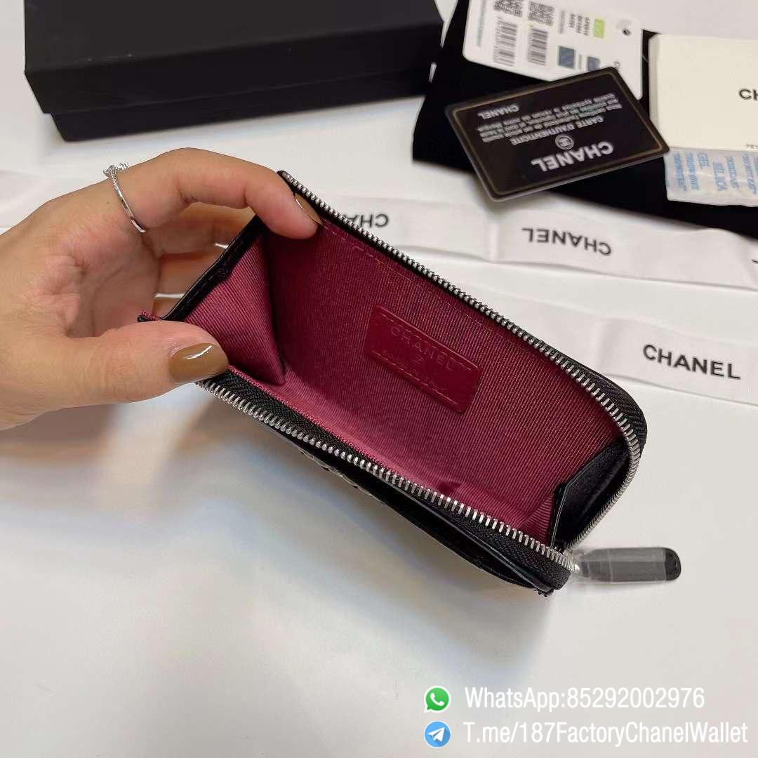 187 Factory Chanel Wallet 19 Zipped Card Holder Black Silver Tone Ruthenium Finish Metal 08 187 Factory Chanel Wallet 19 Zipped Card Holder Black Silver Tone Ruthenium Finish Metal 08