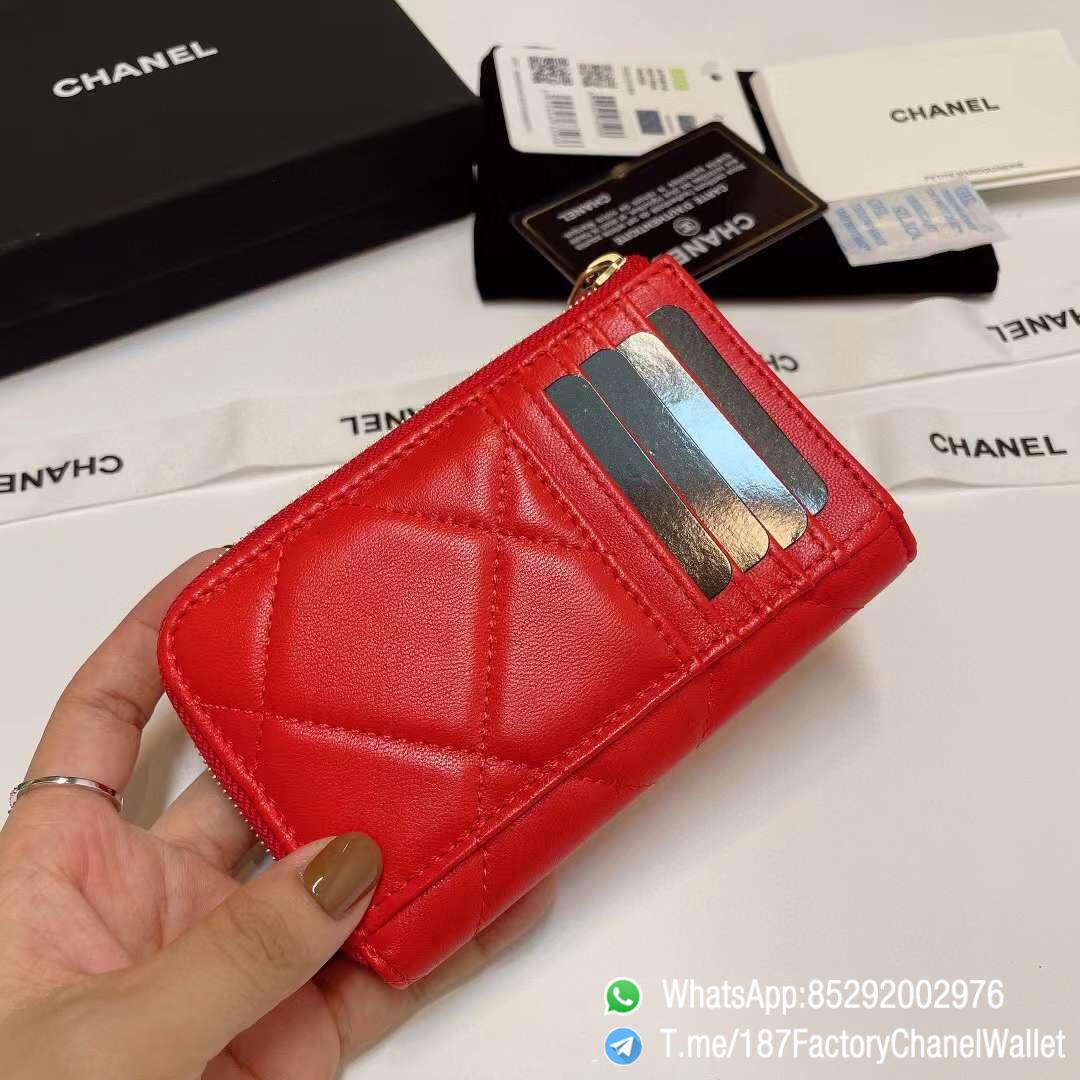 187 Factory Chanel Wallet 19 Zipped Card Holder Bright Red Gold Tone Ruthenium Finish Metal 04 187 Factory Chanel Wallet 19 Zipped Card Holder Bright Red Gold Tone Ruthenium Finish Metal 04