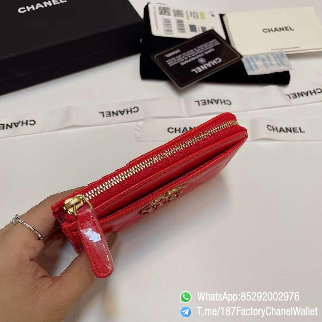 187 Factory Chanel Wallet 19 Zipped Card Holder Bright Red Gold Tone Ruthenium Finish Metal 05 187 Factory Chanel Wallet 19 Zipped Card Holder Bright Red Gold Tone Ruthenium Finish Metal 05
