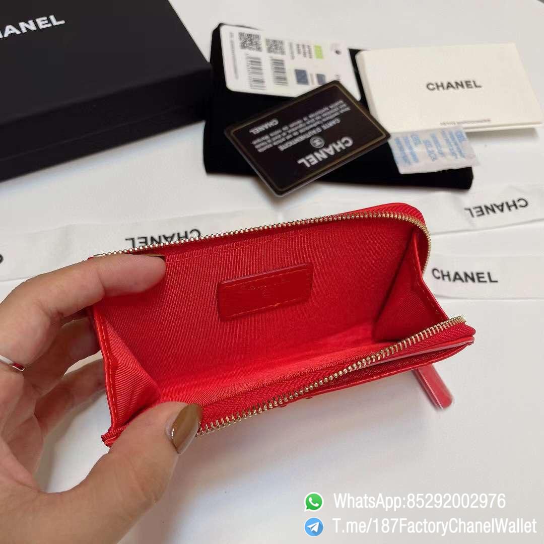 187 Factory Chanel Wallet 19 Zipped Card Holder Bright Red Gold Tone Ruthenium Finish Metal 06 187 Factory Chanel Wallet 19 Zipped Card Holder Bright Red Gold Tone Ruthenium Finish Metal 06
