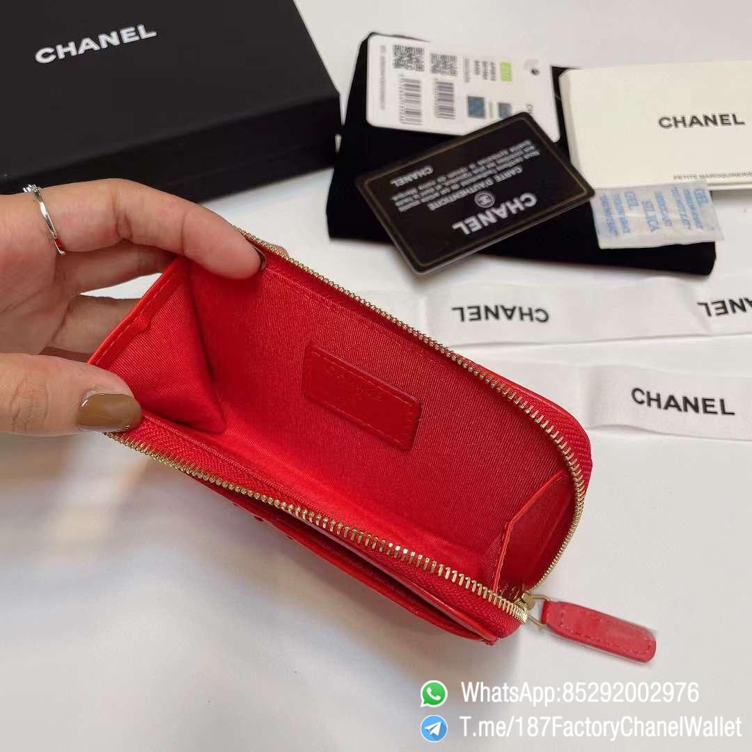 187 Factory Chanel Wallet 19 Zipped Card Holder Bright Red Gold Tone Ruthenium Finish Metal 07 187 Factory Chanel Wallet 19 Zipped Card Holder Bright Red Gold Tone Ruthenium Finish Metal 07