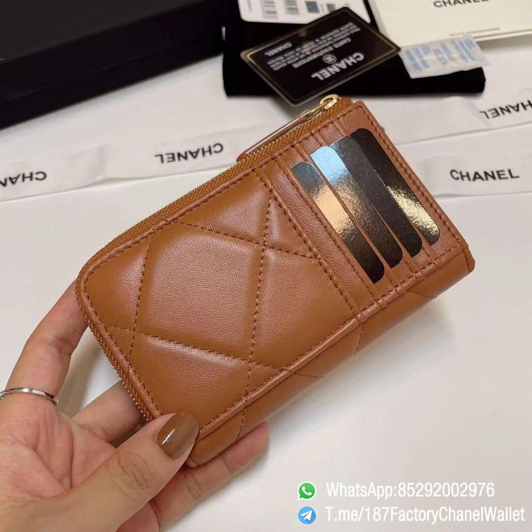 187 Factory Chanel Wallet 19 Zipped Card Holder Brown Gold Tone Ruthenium Finish Metal 04 187 Factory Chanel Wallet 19 Zipped Card Holder Brown Gold Tone Ruthenium Finish Metal 04