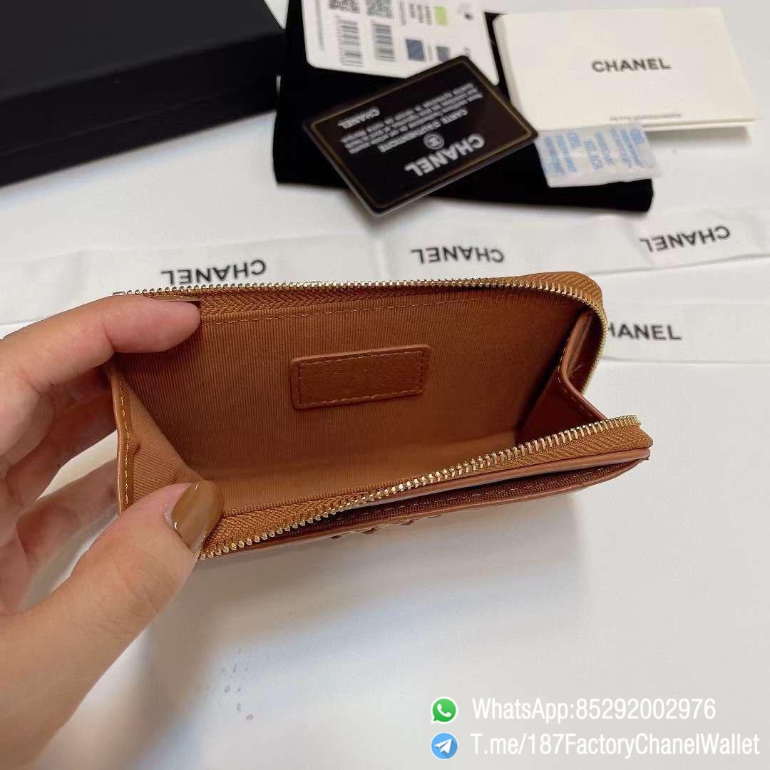 187 Factory Chanel Wallet 19 Zipped Card Holder Brown Gold Tone Ruthenium Finish Metal 06 187 Factory Chanel Wallet 19 Zipped Card Holder Brown Gold Tone Ruthenium Finish Metal 06
