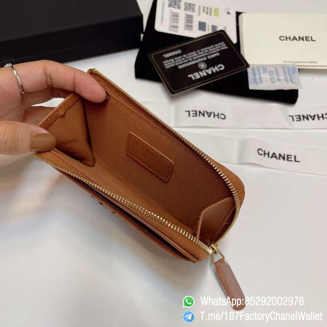 187 Factory Chanel Wallet 19 Zipped Card Holder Brown Gold Tone Ruthenium Finish Metal 07 187 Factory Chanel Wallet 19 Zipped Card Holder Brown Gold Tone Ruthenium Finish Metal 07