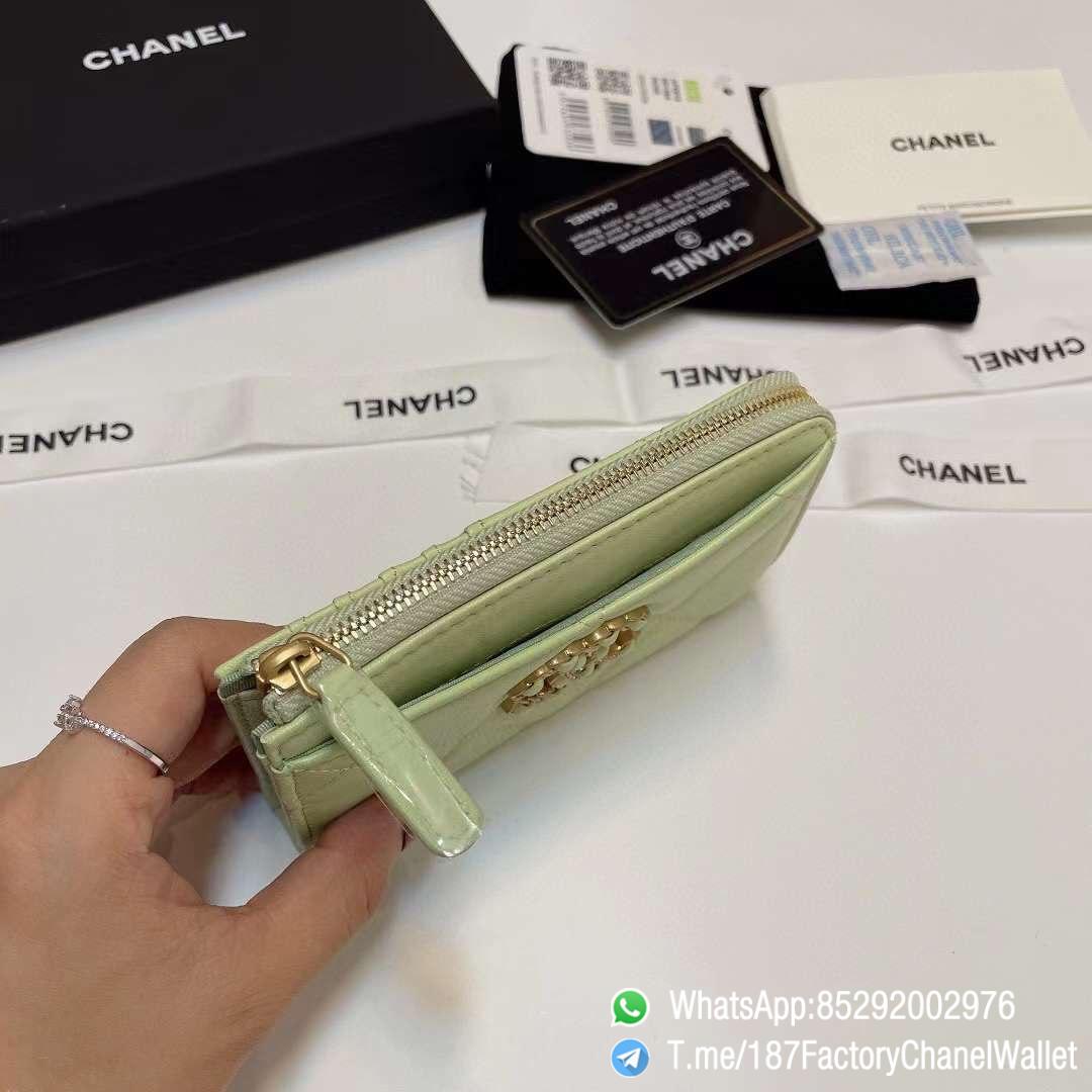 187 Factory Chanel Wallet 19 Zipped Card Holder Cute Green Gold Tone Ruthenium Finish Metal 05 187 Factory Chanel Wallet 19 Zipped Card Holder Cute Green Gold Tone Ruthenium Finish Metal 05