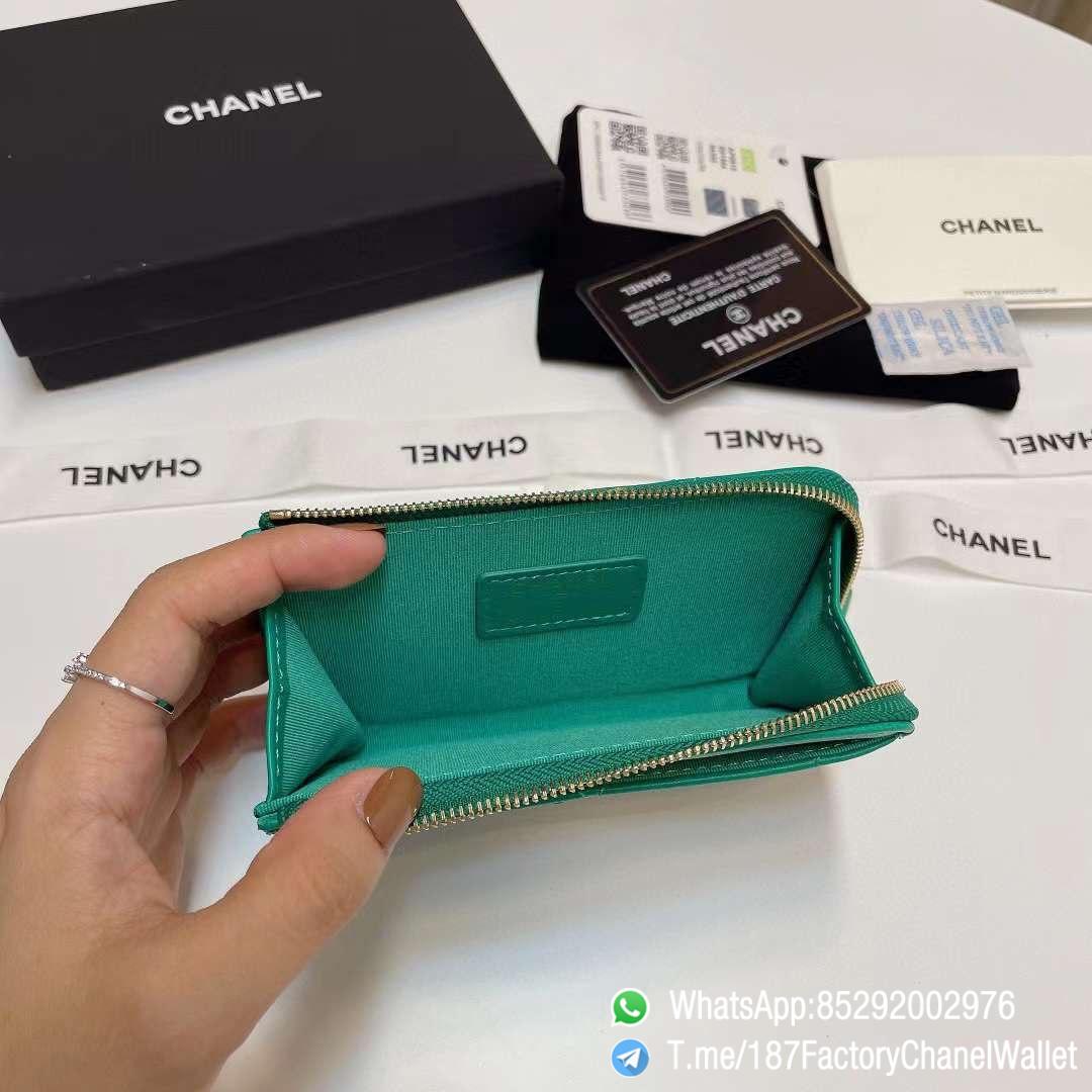 187 Factory Chanel Wallet 19 Zipped Card Holder Green Gold Tone Ruthenium Finish Metal 07 187 Factory Chanel Wallet 19 Zipped Card Holder Green Gold Tone Ruthenium Finish Metal 07