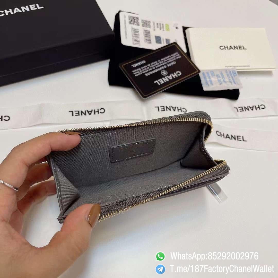 187 Factory Chanel Wallet 19 Zipped Card Holder Grey Gold Tone Ruthenium Finish Metal 07 187 Factory Chanel Wallet 19 Zipped Card Holder Grey Gold Tone Ruthenium Finish Metal 07