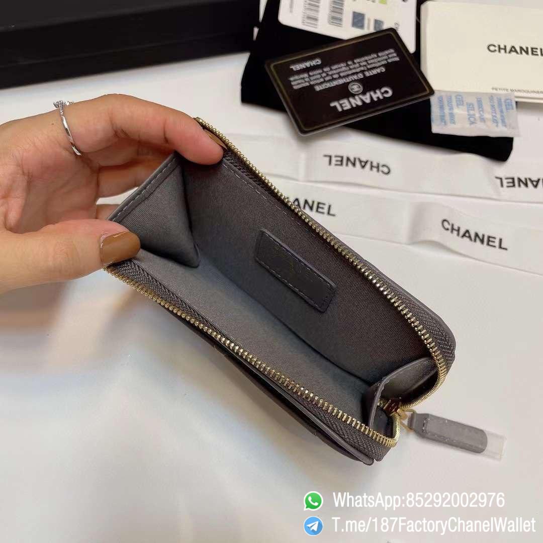 187 Factory Chanel Wallet 19 Zipped Card Holder Grey Gold Tone Ruthenium Finish Metal 08 187 Factory Chanel Wallet 19 Zipped Card Holder Grey Gold Tone Ruthenium Finish Metal 08