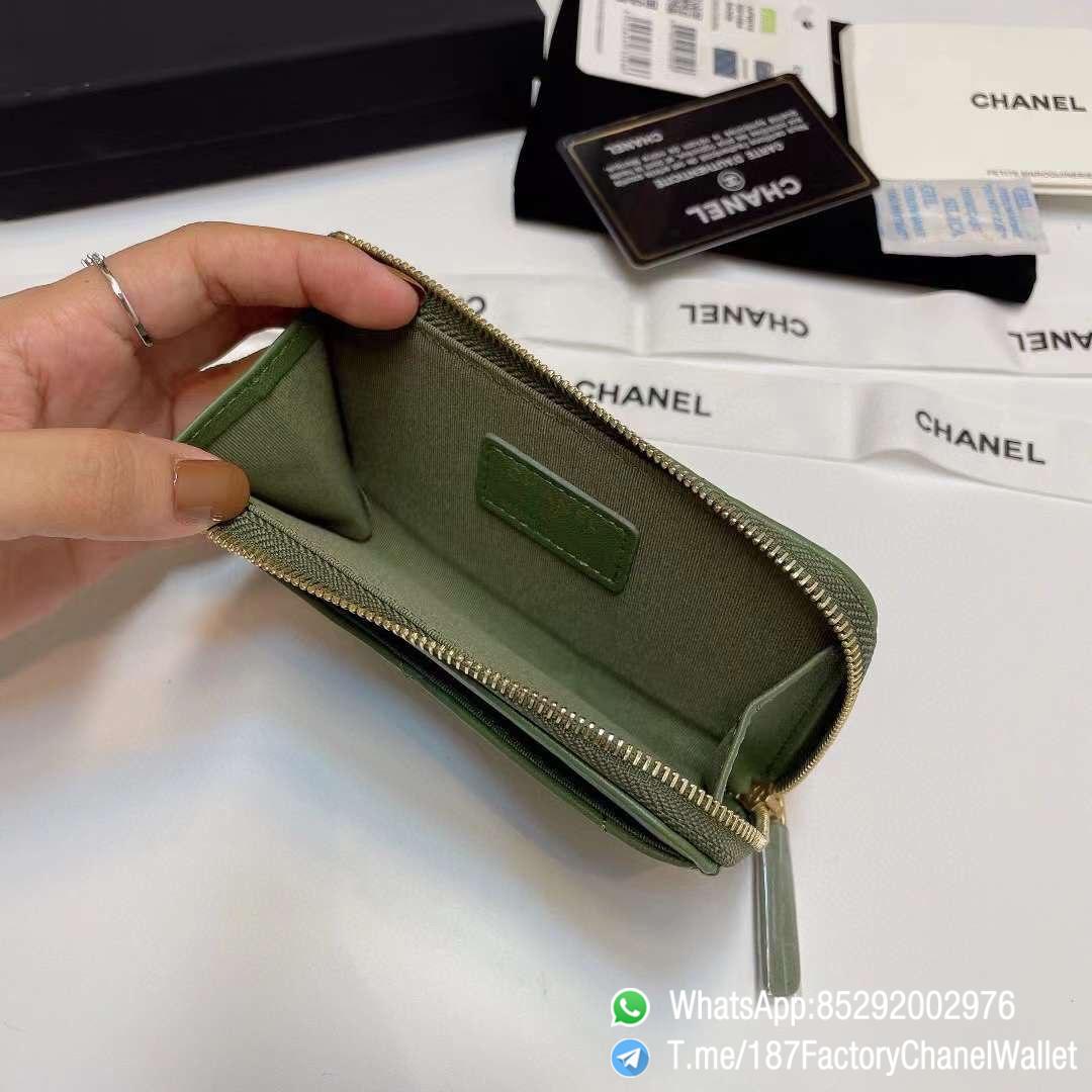 187 Factory Chanel Wallet 19 Zipped Card Holder Meadow Green Gold Tone Ruthenium Finish Metal 08 187 Factory Chanel Wallet 19 Zipped Card Holder Meadow Green Gold Tone Ruthenium Finish Metal 08