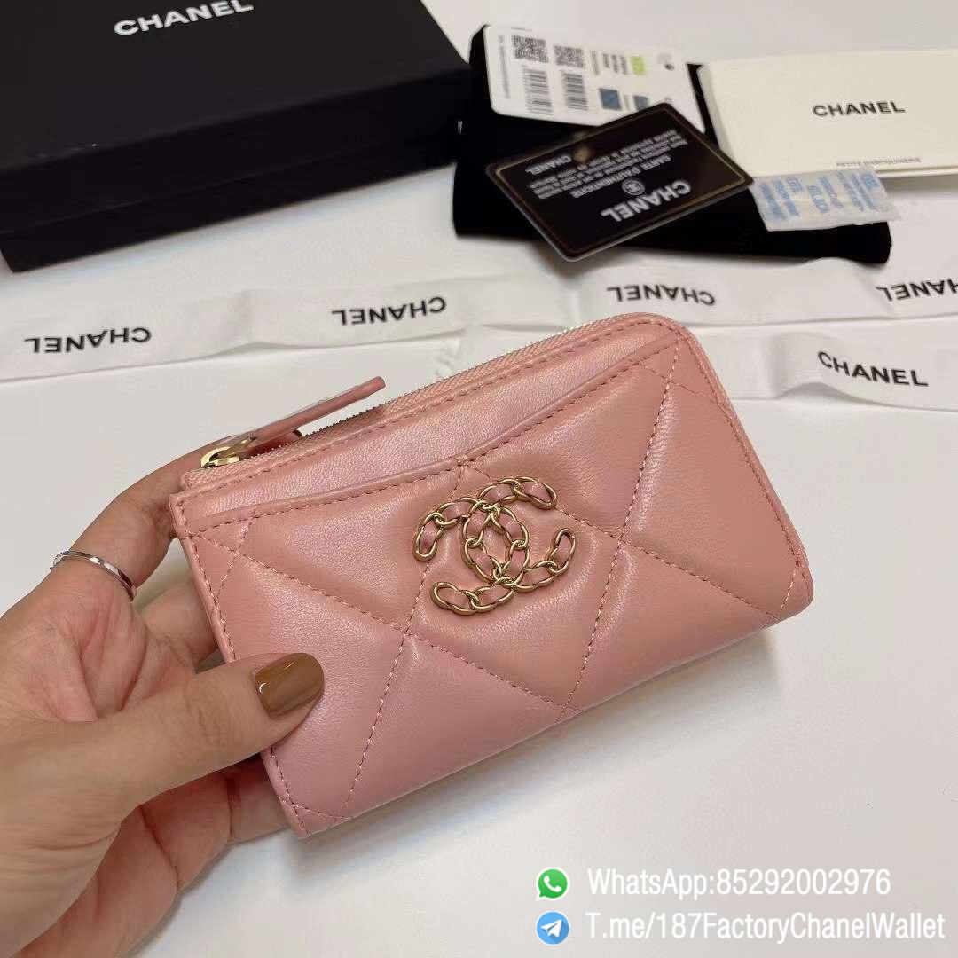 187 Factory Chanel Wallet 19 Zipped Card Holder Pink Gold Tone Ruthenium Finish Metal 01 187 Factory Chanel Wallet 19 Zipped Card Holder Pink Gold Tone Ruthenium Finish Metal 01