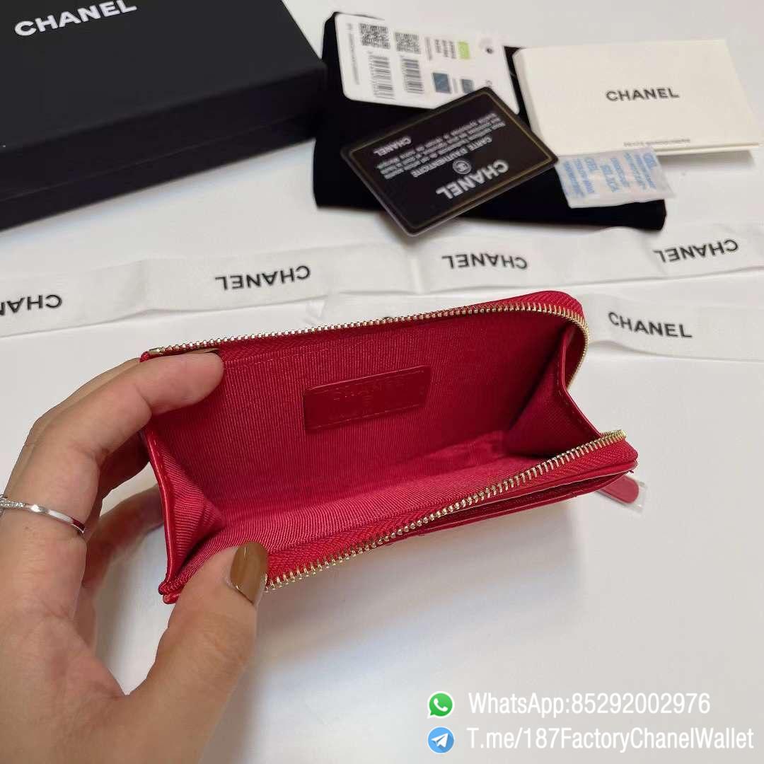 187 Factory Chanel Wallet 19 Zipped Card Holder Red Gold Tone Ruthenium Finish Metal 08 187 Factory Chanel Wallet 19 Zipped Card Holder Red Gold Tone Ruthenium Finish Metal 08