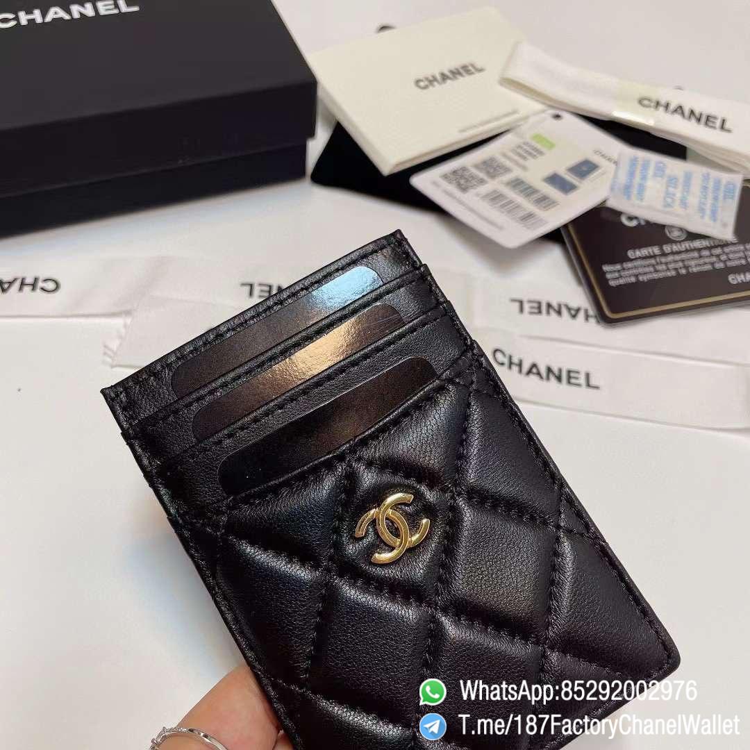 187 Factory Chanel Classic Card Holder Black Gold Tone Metal Shiny Lambskin 04 187 Factory Chanel Classic Card Holder Black Gold Tone Metal Shiny Lambskin 04