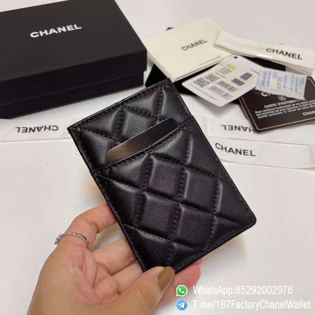 187 Factory Chanel Classic Card Holder Black Gold Tone Metal Shiny Lambskin 05 187 Factory Chanel Classic Card Holder Black Gold Tone Metal Shiny Lambskin 05