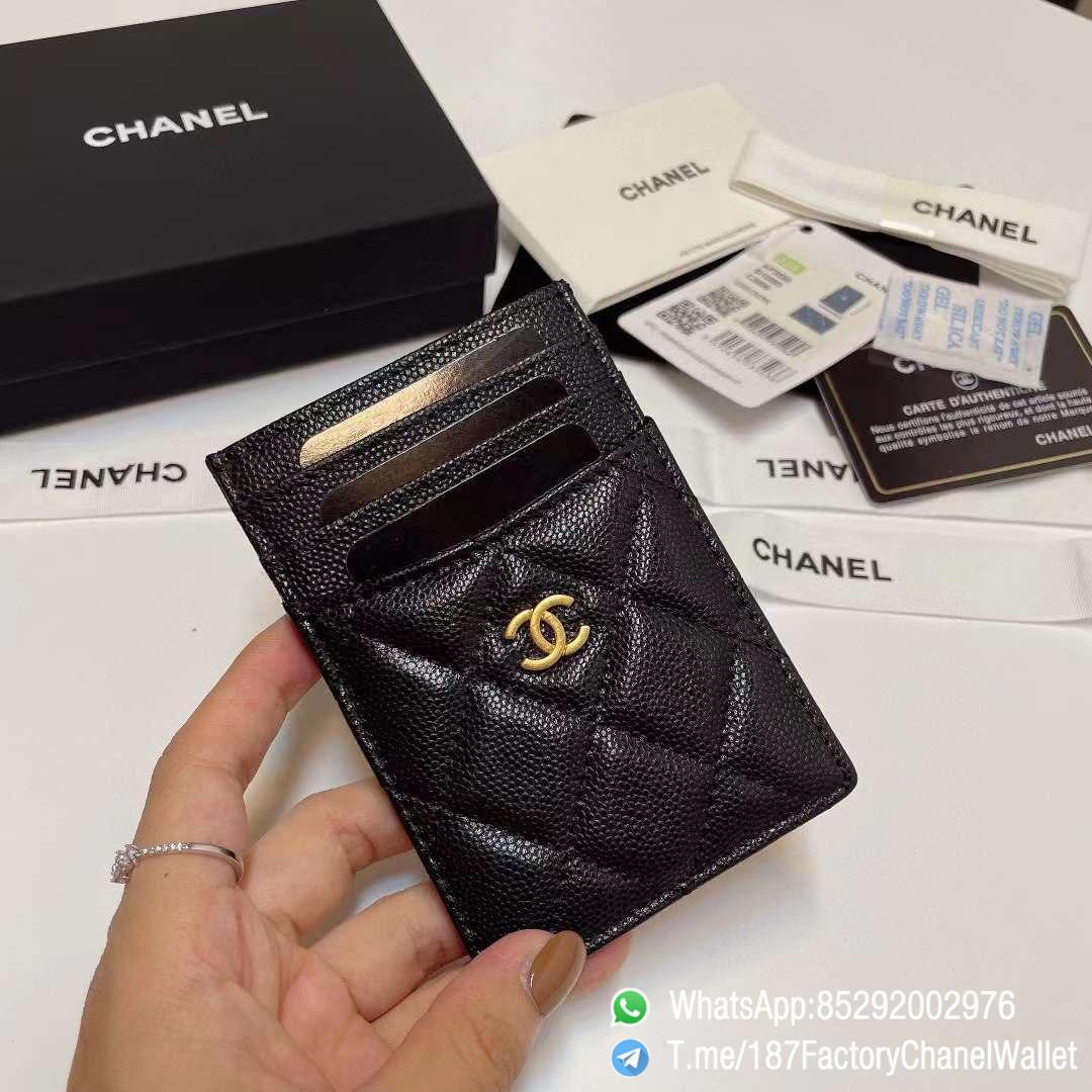 187 Factory Chanel Classic Card Holder Black Grained Calfskin Gold Tone Metal 01 187 Factory Chanel Classic Card Holder Black Grained Calfskin Gold Tone Metal 01