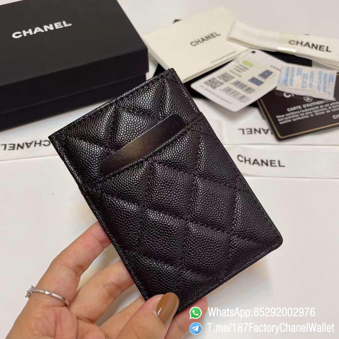 187 Factory Chanel Classic Card Holder Black Grained Calfskin Gold Tone Metal 03 187 Factory Chanel Classic Card Holder Black Grained Calfskin Gold Tone Metal 03