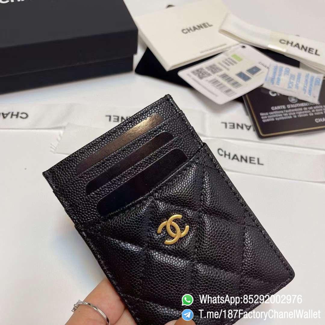 187 Factory Chanel Classic Card Holder Black Grained Calfskin Gold Tone Metal 05 187 Factory Chanel Classic Card Holder Black Grained Calfskin Gold Tone Metal 05