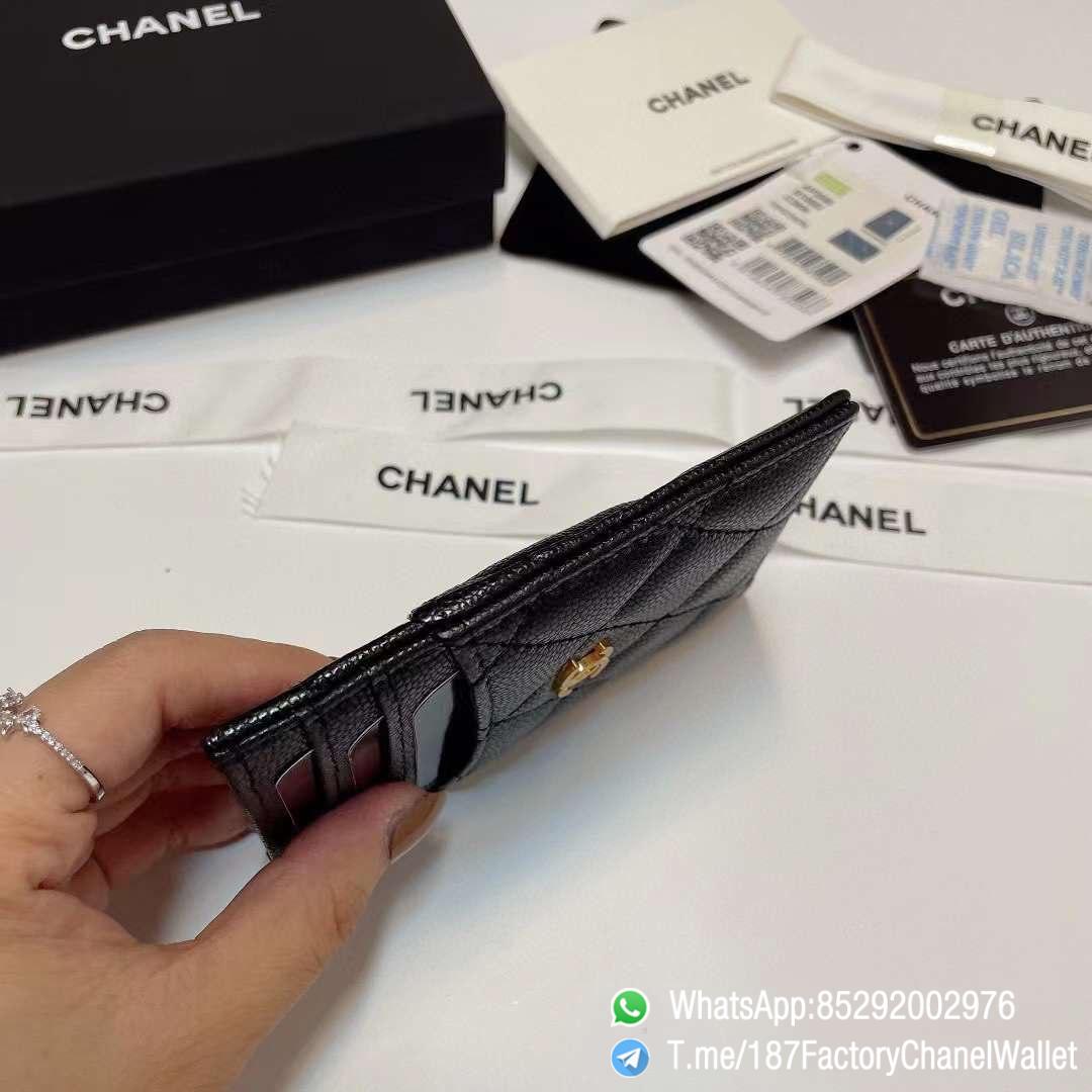 187 Factory Chanel Classic Card Holder Black Grained Calfskin Gold Tone Metal 06 187 Factory Chanel Classic Card Holder Black Grained Calfskin Gold Tone Metal 06