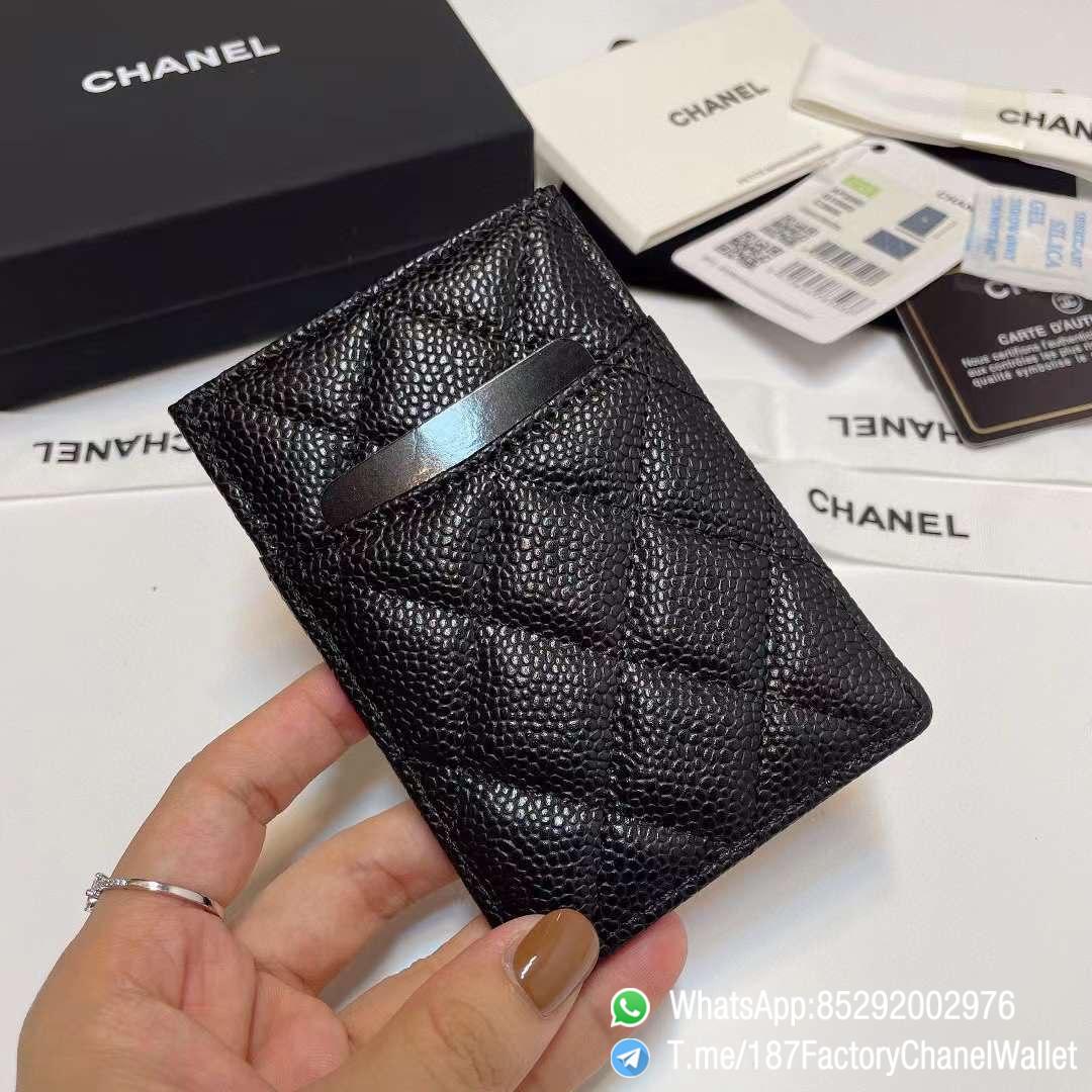 187 Factory Chanel Classic Card Holder Black Grained Calfskin Silver Tone Metal 05 187 Factory Chanel Classic Card Holder Black Grained Calfskin Silver Tone Metal 05