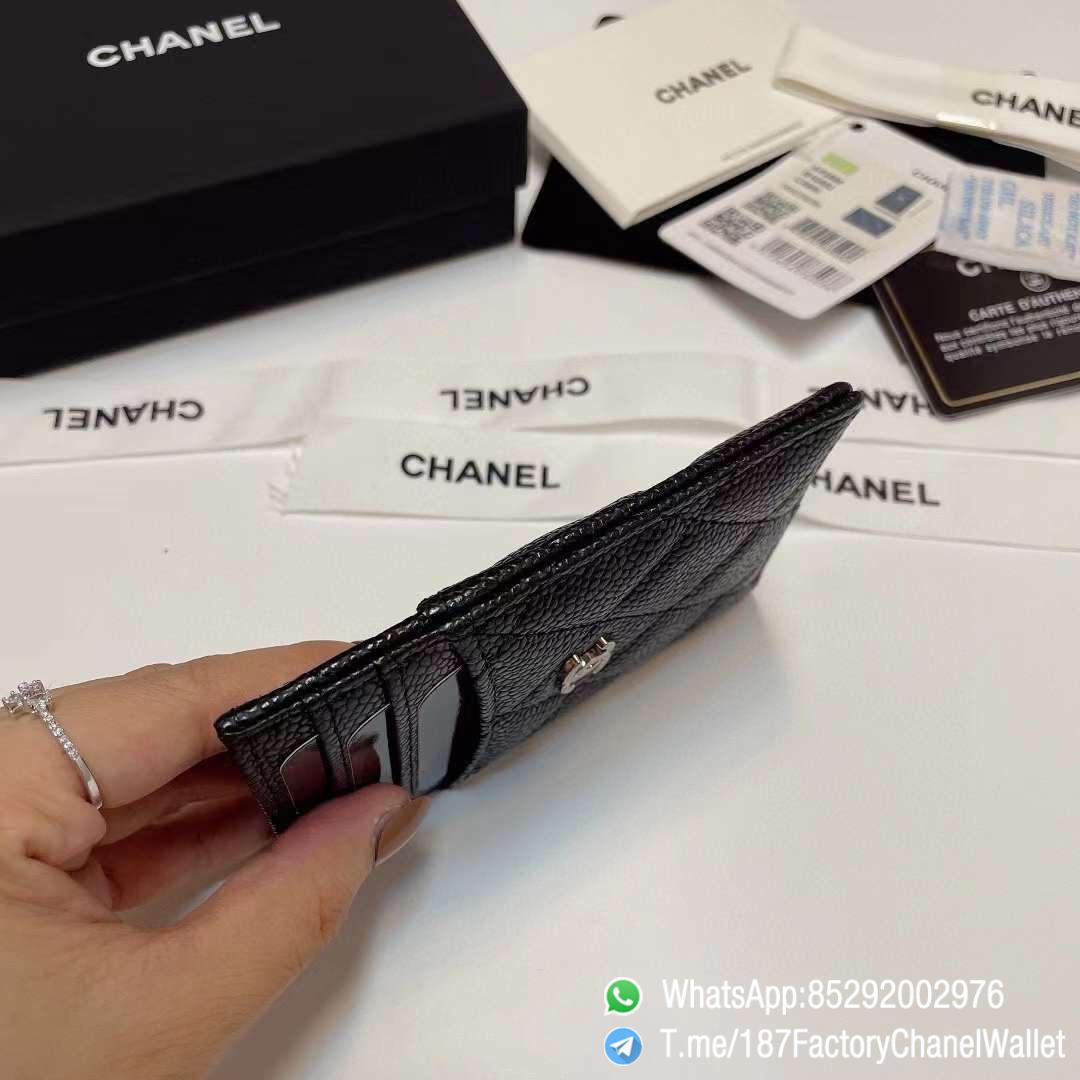 187 Factory Chanel Classic Card Holder Black Grained Calfskin Silver Tone Metal 06 187 Factory Chanel Classic Card Holder Black Grained Calfskin Silver Tone Metal 06