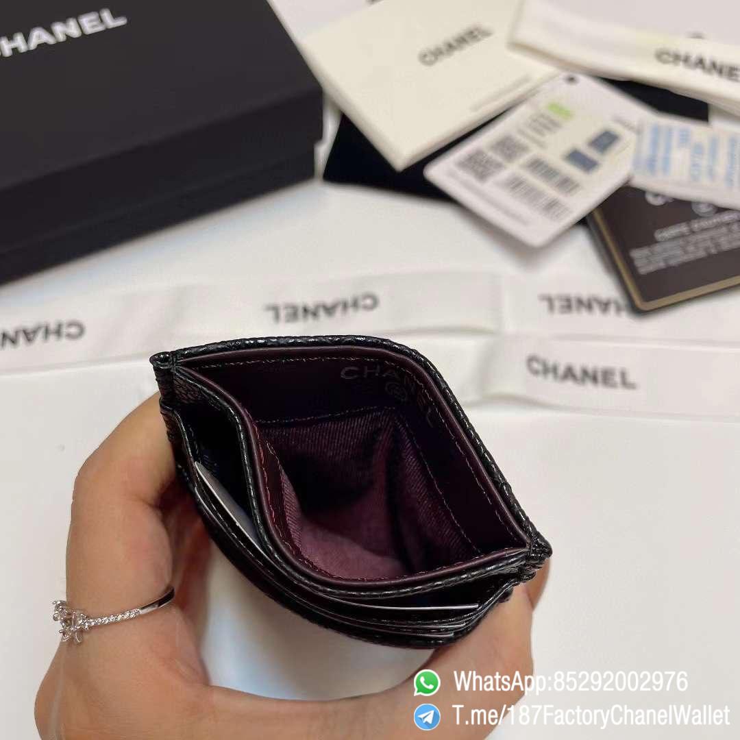 187 Factory Chanel Classic Card Holder Black Grained Calfskin Silver Tone Metal 07 187 Factory Chanel Classic Card Holder Black Grained Calfskin Silver Tone Metal 07