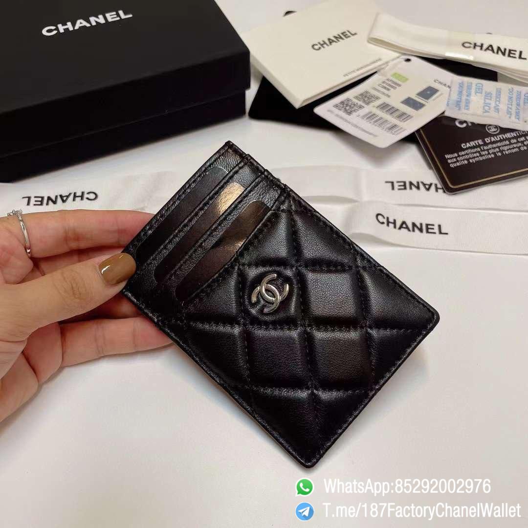 187 Factory Chanel Classic Card Holder Black Silver Tone Metal Shiny Lambskin 02 187 Factory Chanel Classic Card Holder Black Silver Tone Metal Shiny Lambskin 02