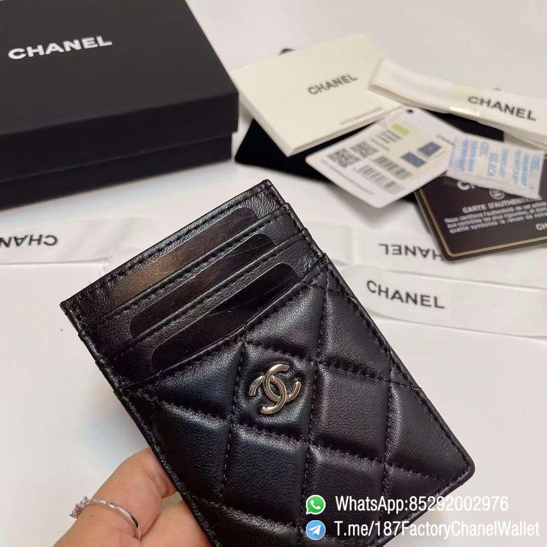 187 Factory Chanel Classic Card Holder Black Silver Tone Metal Shiny Lambskin 04 187 Factory Chanel Classic Card Holder Black Silver Tone Metal Shiny Lambskin 04