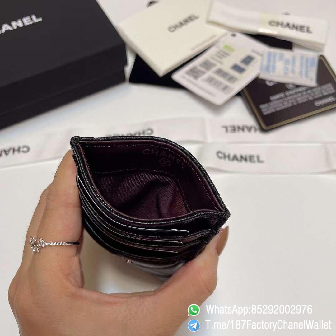 187 Factory Chanel Classic Card Holder Black Silver Tone Metal Shiny Lambskin 07 187 Factory Chanel Classic Card Holder Black Silver Tone Metal Shiny Lambskin 07