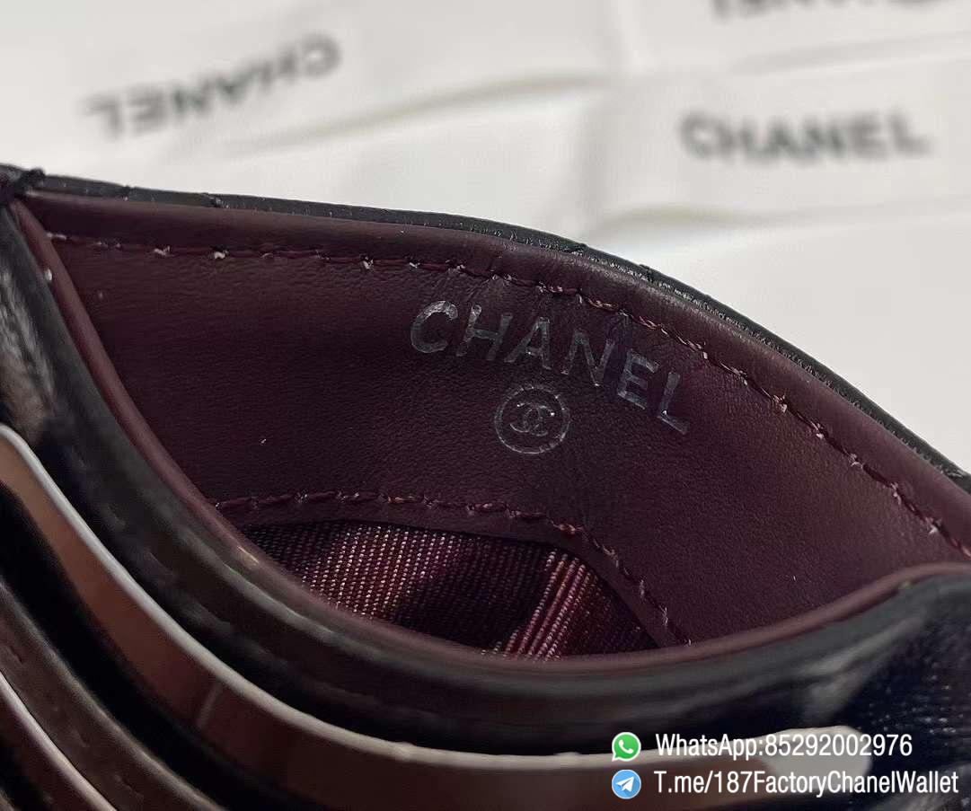 187 Factory Chanel Classic Card Holder Black Silver Tone Metal Shiny Lambskin 08 187 Factory Chanel Classic Card Holder Black Silver Tone Metal Shiny Lambskin 08
