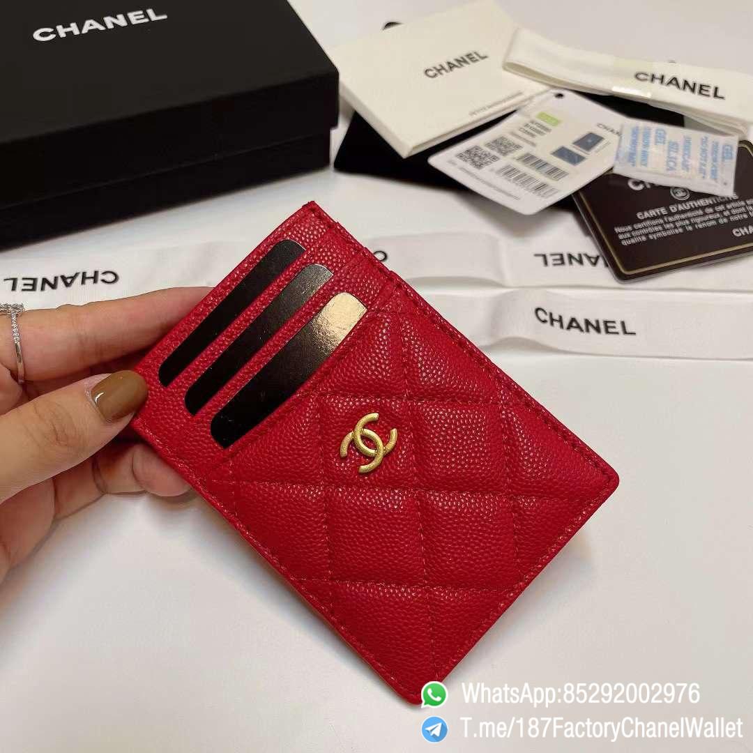 187 Factory Chanel Classic Card Holder Rouge Noir Vermillon Red Grained Shiny Gold Tone Metal 01 187 Factory Chanel Classic Card Holder Rouge Noir Vermillon Red Grained Shiny Gold Tone Metal 01