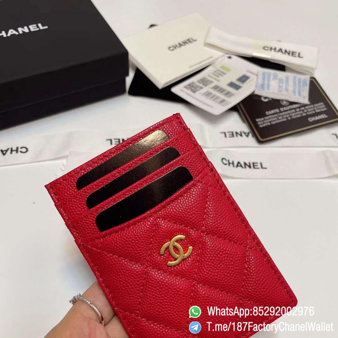 187 Factory Chanel Classic Card Holder Rouge Noir Vermillon Red Grained Shiny Gold Tone Metal 04 187 Factory Chanel Classic Card Holder Rouge Noir Vermillon Red Grained Shiny Gold Tone Metal 04
