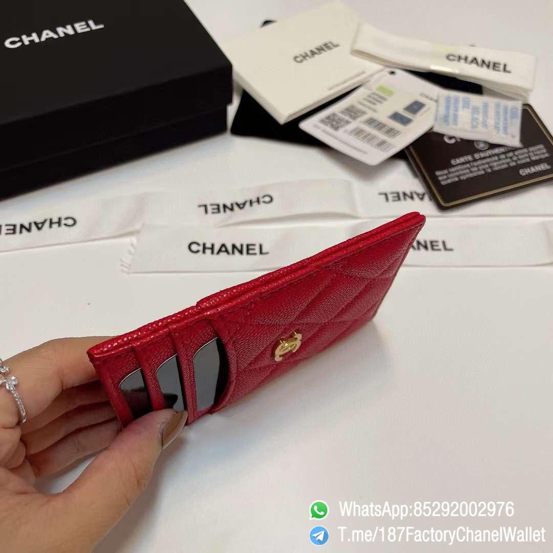 187 Factory Chanel Classic Card Holder Rouge Noir Vermillon Red Grained Shiny Gold Tone Metal 06 187 Factory Chanel Classic Card Holder Rouge Noir Vermillon Red Grained Shiny Gold Tone Metal 06