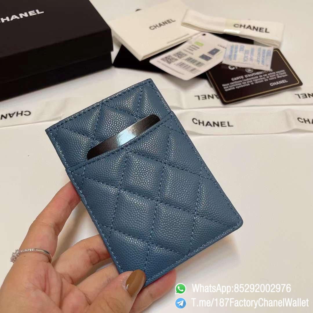 187 Factory Chanel Classic Card Holder Tempete Blue Grained Shiny Gold Tone Metal 05 187 Factory Chanel Classic Card Holder Tempete Blue Grained Shiny Gold Tone Metal 05