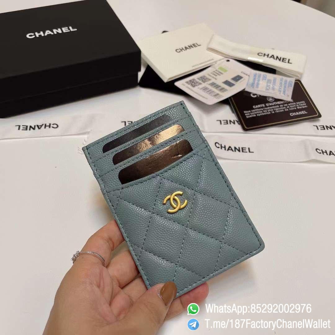 187 Factory Chanel Classic Card Holder Vert Blue Grained Shiny Gold Tone Metal 01 187 Factory Chanel Classic Card Holder Vert Blue Grained Shiny Gold Tone Metal 01