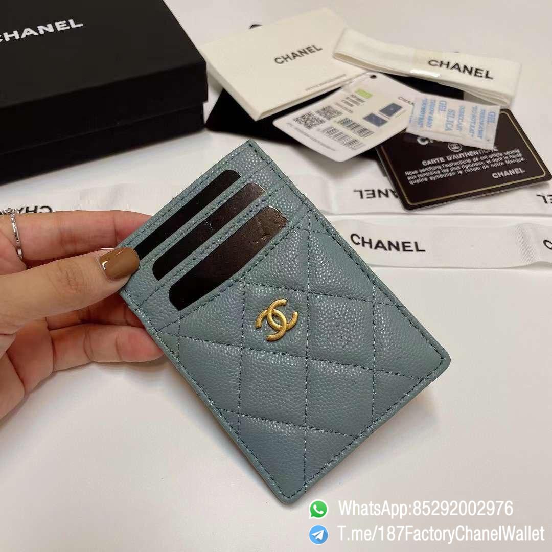 187 Factory Chanel Classic Card Holder Vert Blue Grained Shiny Gold Tone Metal 03 187 Factory Chanel Classic Card Holder Vert Blue Grained Shiny Gold Tone Metal 03
