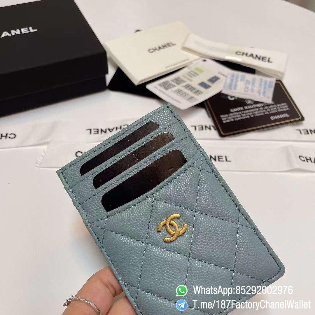 187 Factory Chanel Classic Card Holder Vert Blue Grained Shiny Gold Tone Metal 04 187 Factory Chanel Classic Card Holder Vert Blue Grained Shiny Gold Tone Metal 04
