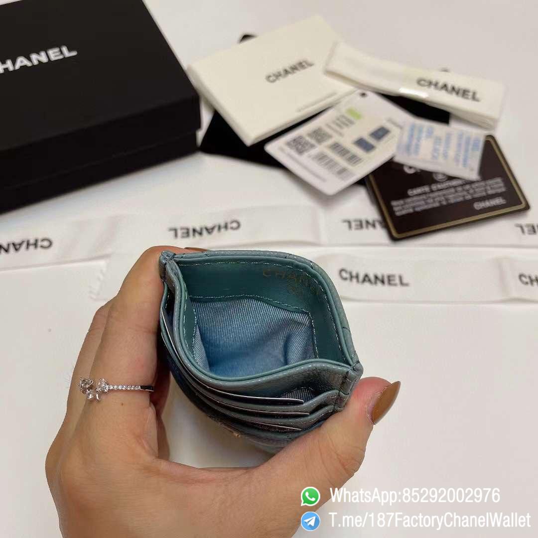 187 Factory Chanel Classic Card Holder Vert Blue Grained Shiny Gold Tone Metal 07 187 Factory Chanel Classic Card Holder Vert Blue Grained Shiny Gold Tone Metal 07