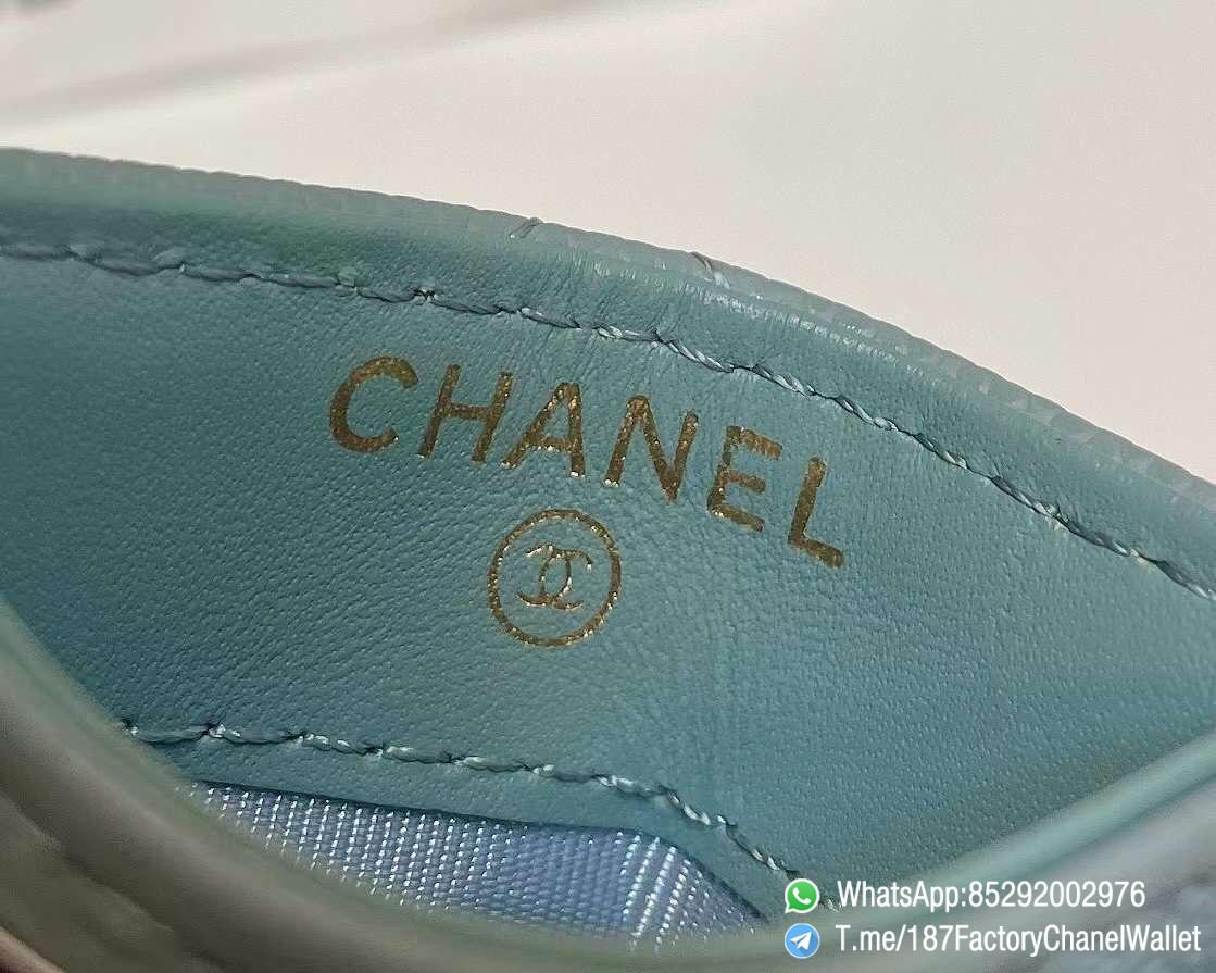 187 Factory Chanel Classic Card Holder Vert Blue Grained Shiny Gold Tone Metal 08 187 Factory Chanel Classic Card Holder Vert Blue Grained Shiny Gold Tone Metal 08