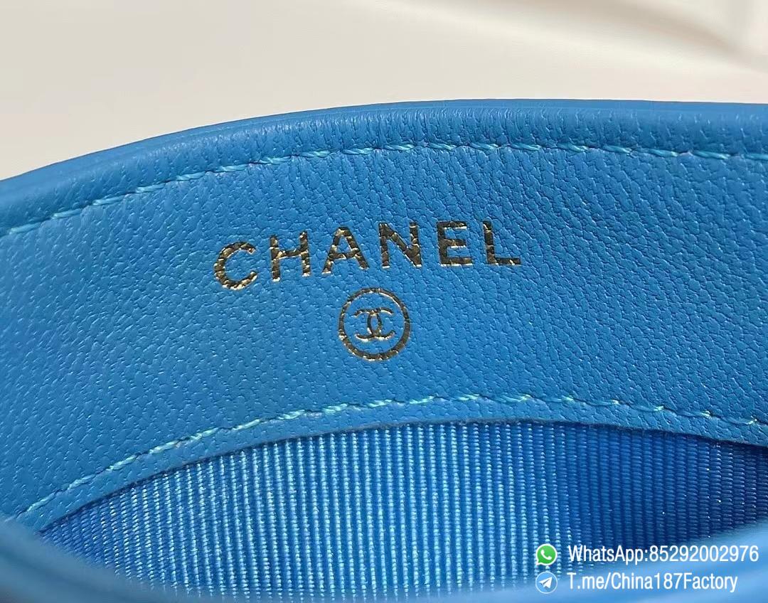 187 Factory Bags Chanel 19 Card Holder Blue Shiny Lambskin Gold Tone Metal 08 187 Factory Bags Chanel 19 Card Holder Blue Shiny Lambskin Gold Tone Metal 08