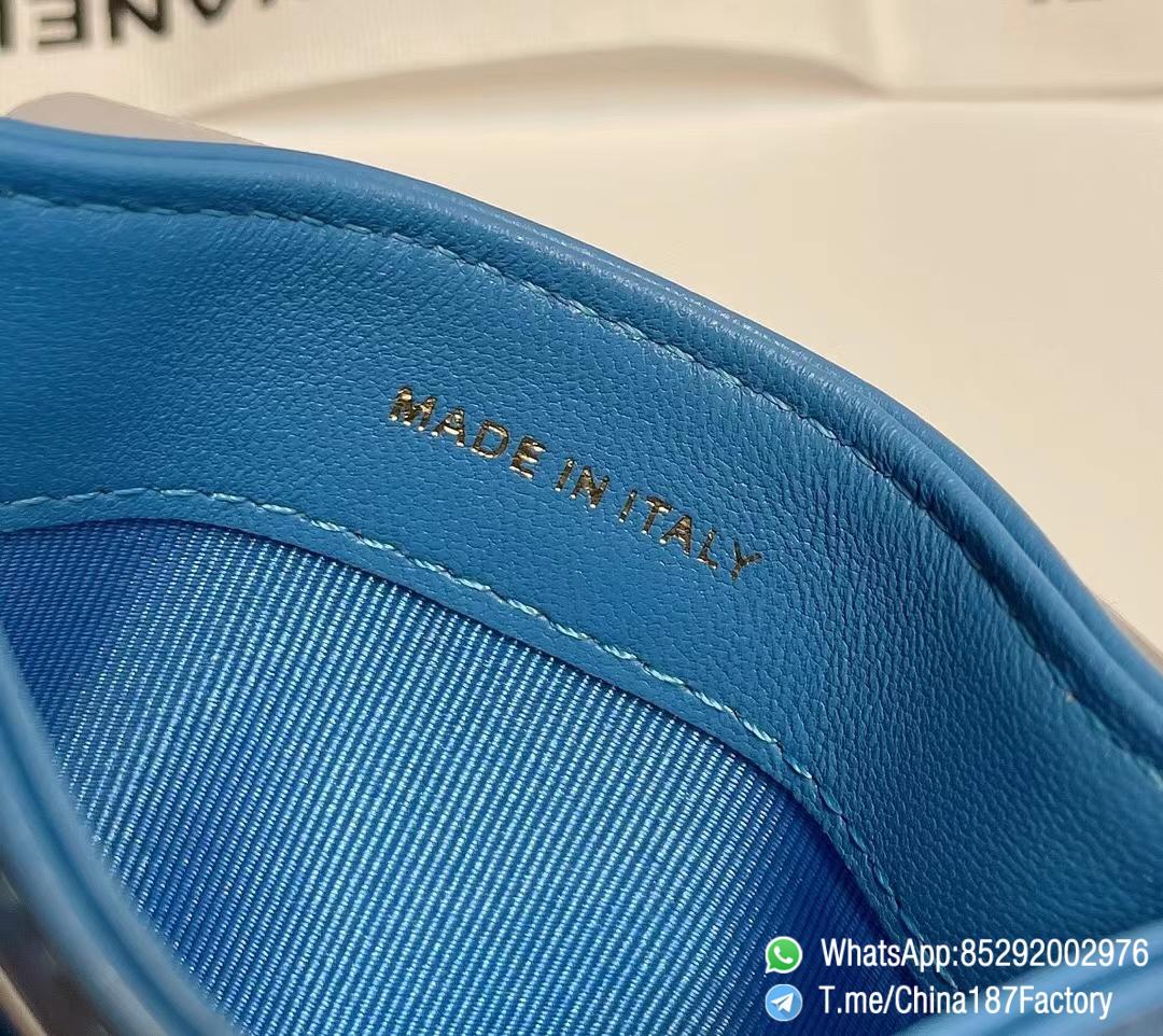 187 Factory Bags Chanel 19 Card Holder Blue Shiny Lambskin Gold Tone Metal 09 187 Factory Bags Chanel 19 Card Holder Blue Shiny Lambskin Gold Tone Metal 09