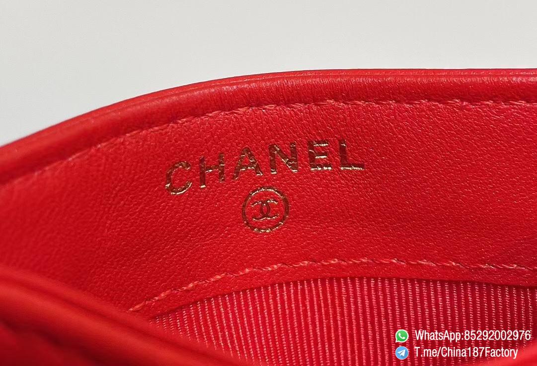 187 Factory Bags Chanel 19 Card Holder Bright Red Shiny Lambskin Gold Tone Metal 07 187 Factory Bags Chanel 19 Card Holder Bright Red Shiny Lambskin Gold Tone Metal 07